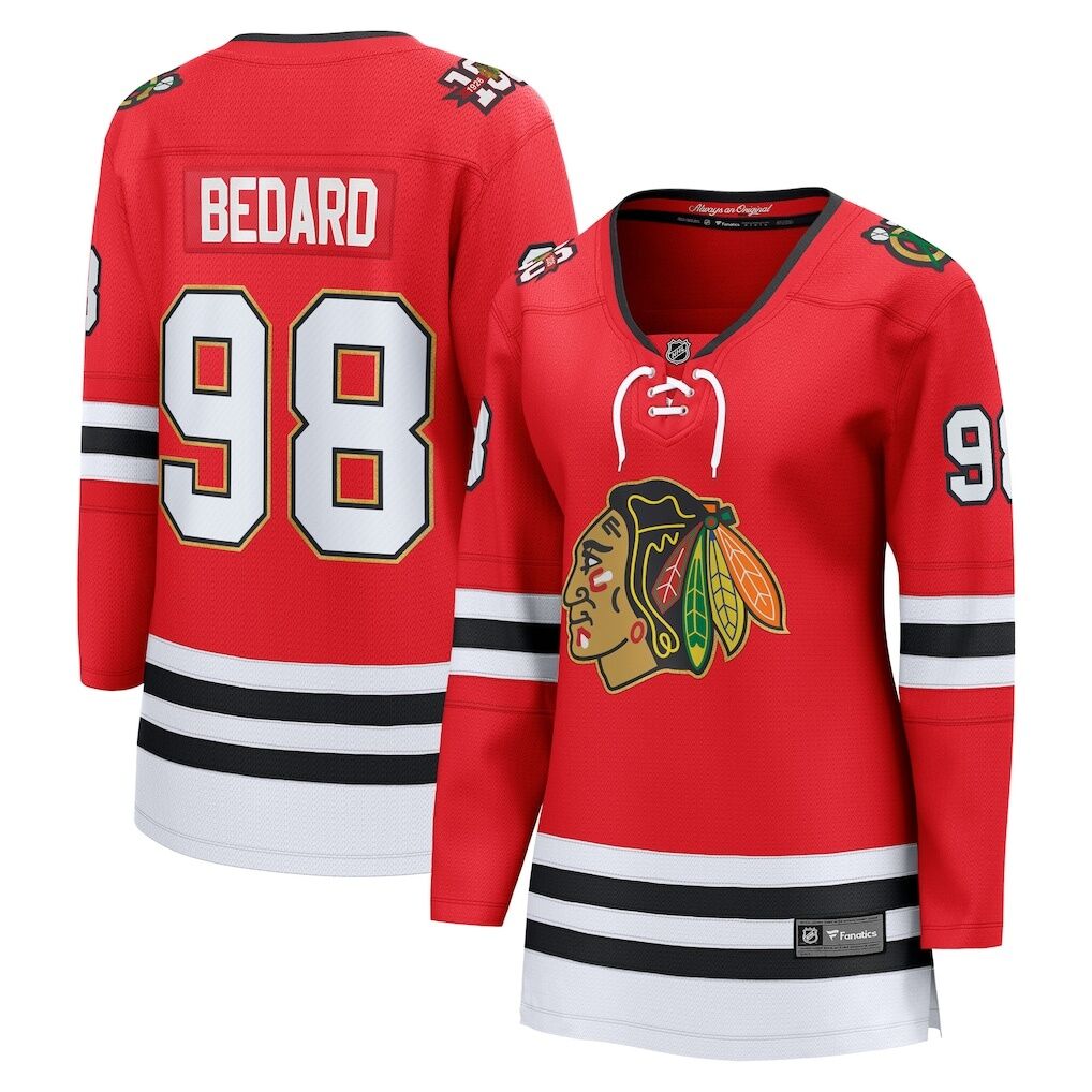Connor Bedard Chicago Blackhawks Fashion7 Women's Centennial Breakaway Player Jersey