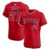 Mike Trout Los Angeles Angels Nike Alternate Elite Jersey - Red - Front View