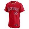 Mike Trout Los Angeles Angels Nike Alternate Elite Jersey - Red - Side View
