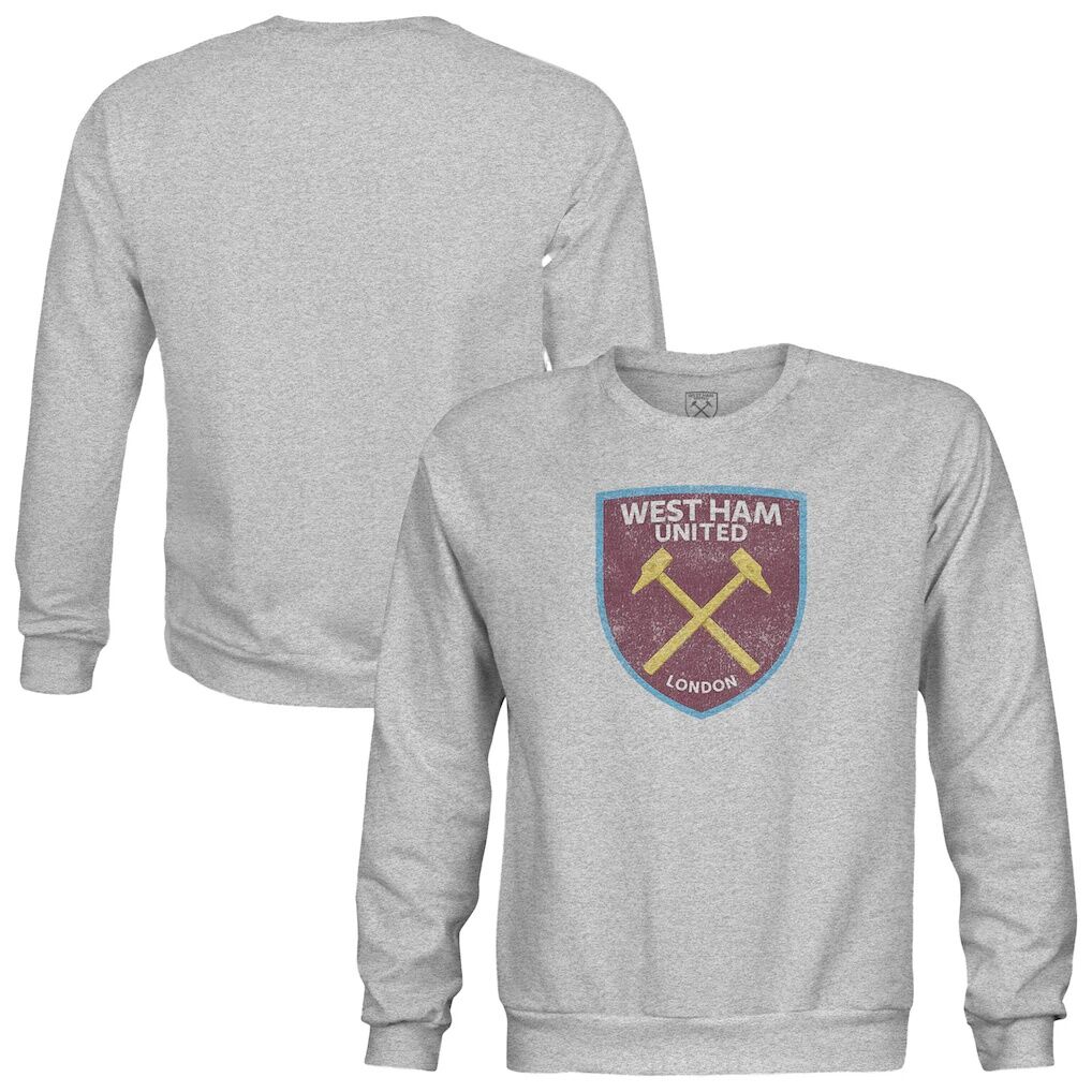 West Ham United 1863FC Youth Pullover Crewneck Sweatshirt - Heather Gray