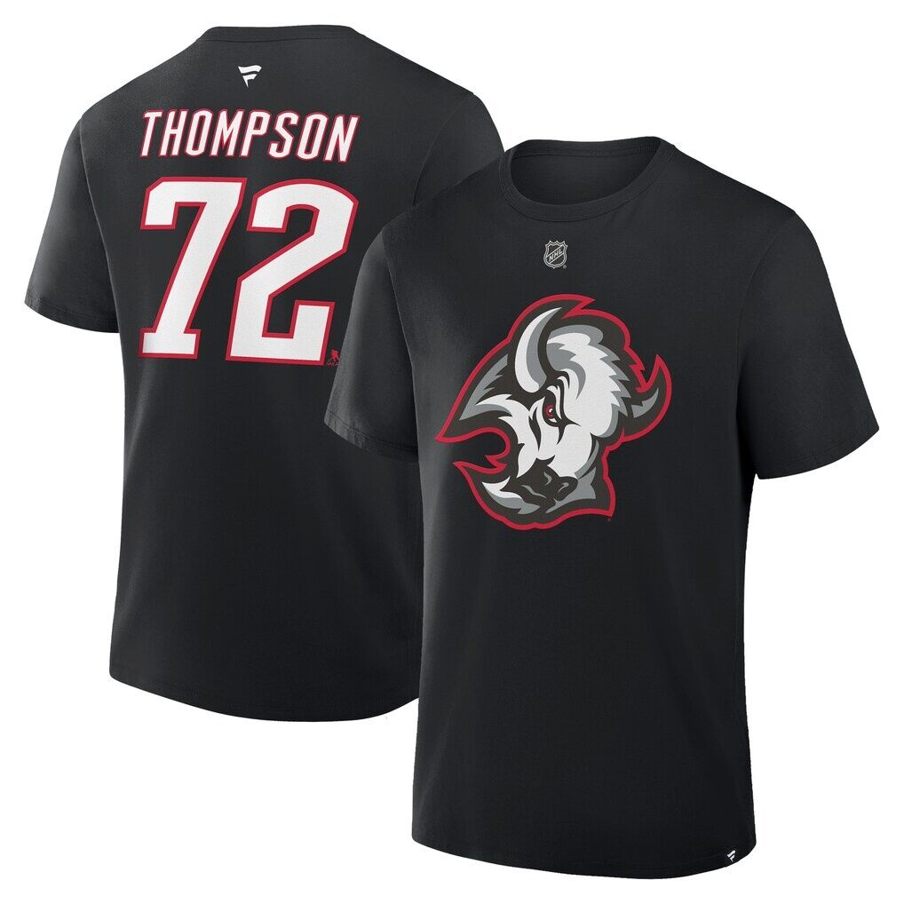 Tage Thompson Buffalo Sabres Fanatics Authentic Stack Name & Number T-Shirt