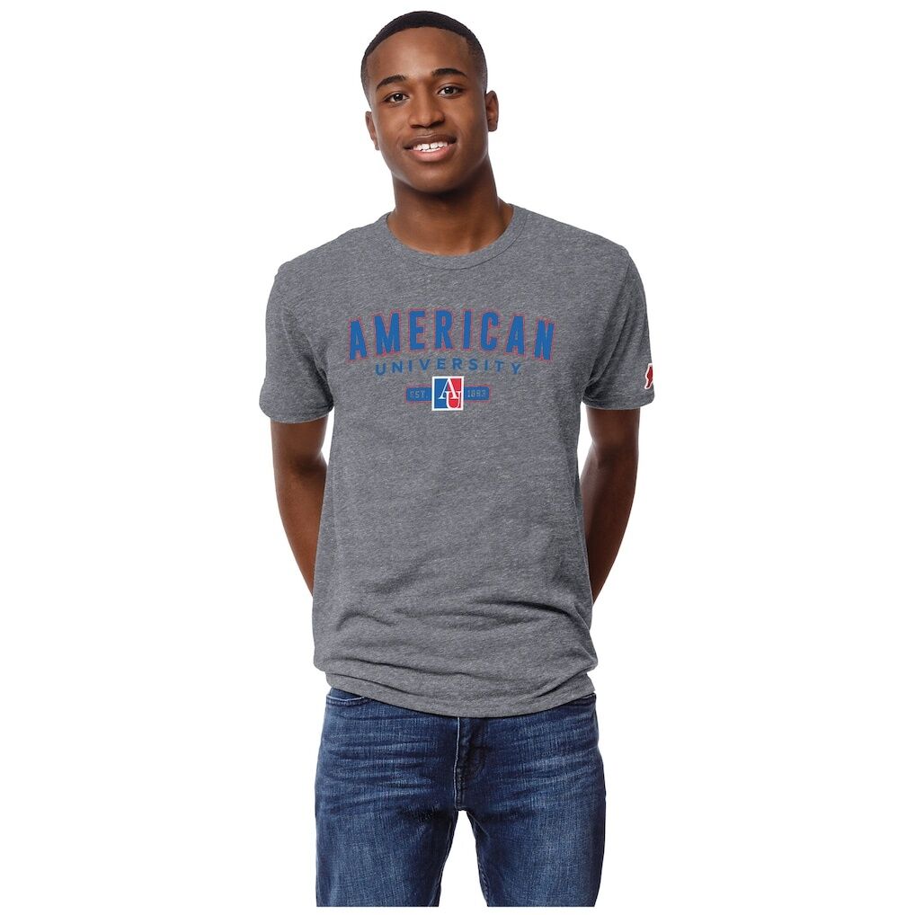 American University Eagles League Collegiate Wear Victory Falls Tri-Blend T-Shirt - Heather Gray