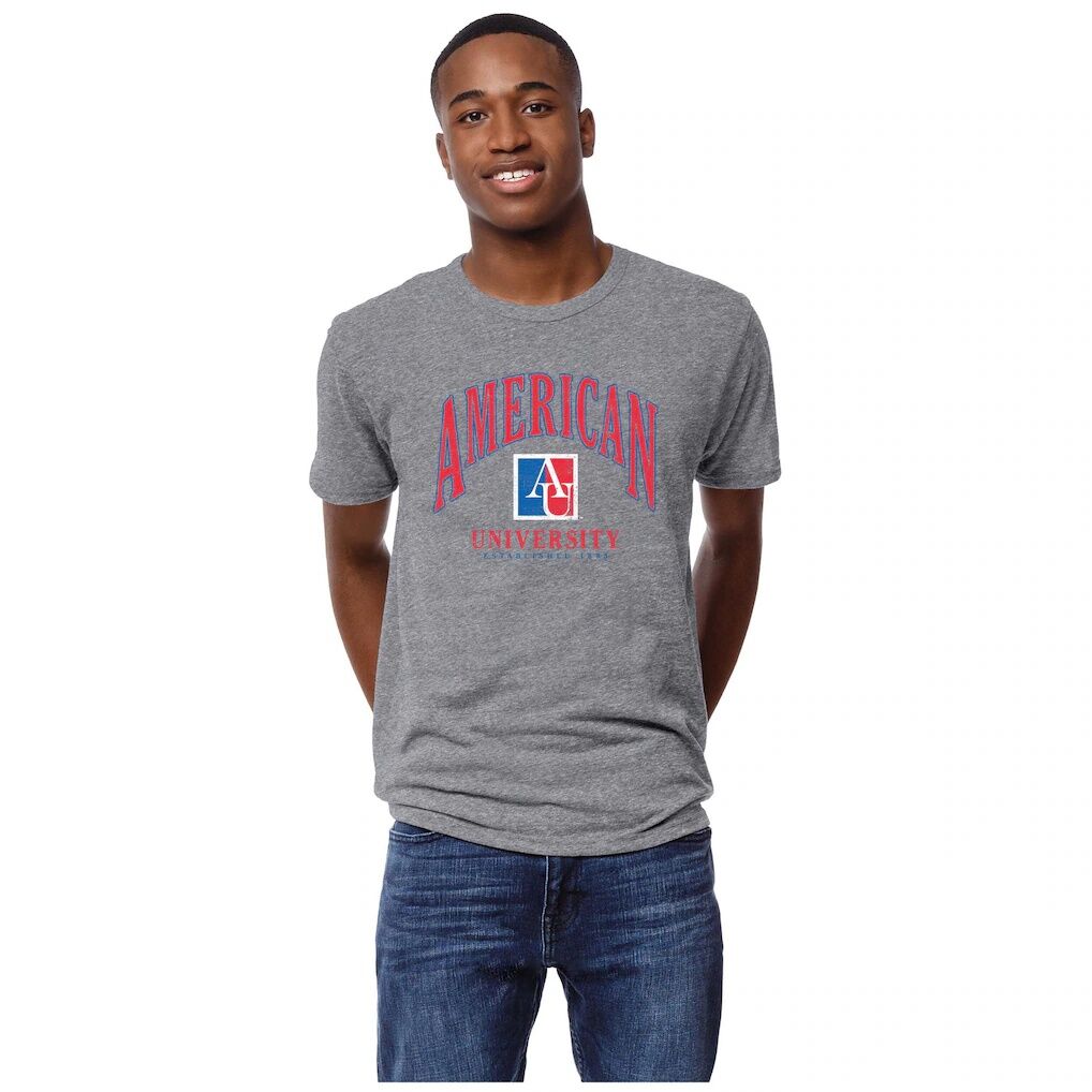 American University Eagles League Collegiate Wear Victory Falls Tri-Blend T-Shirt - Heather Blue