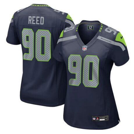 Jarran Reed Seattle Seahawks Nike Women's Team Game Jersey - College Navy - Front View