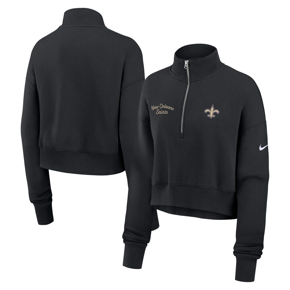 New Orleans Saints Nike Women's Primetime Phoenix Half-Zip Sweatshirt