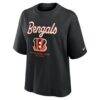 Cincinnati Bengals Nike Women's Essential Script Relaxed Boxy T-Shirt - Black - Alt1