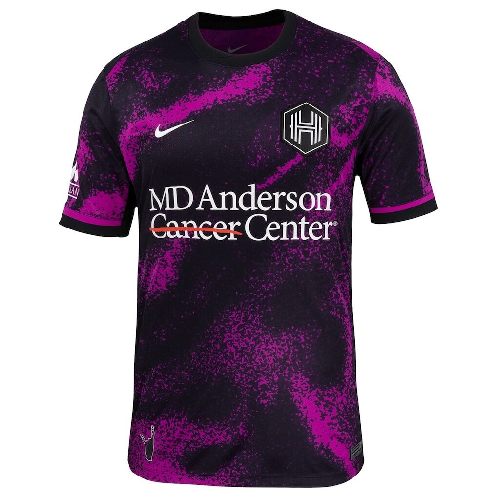Houston Dash Nike 2025 The Cosmic Storm Kit Stadium Replica Jersey - Black/Purple