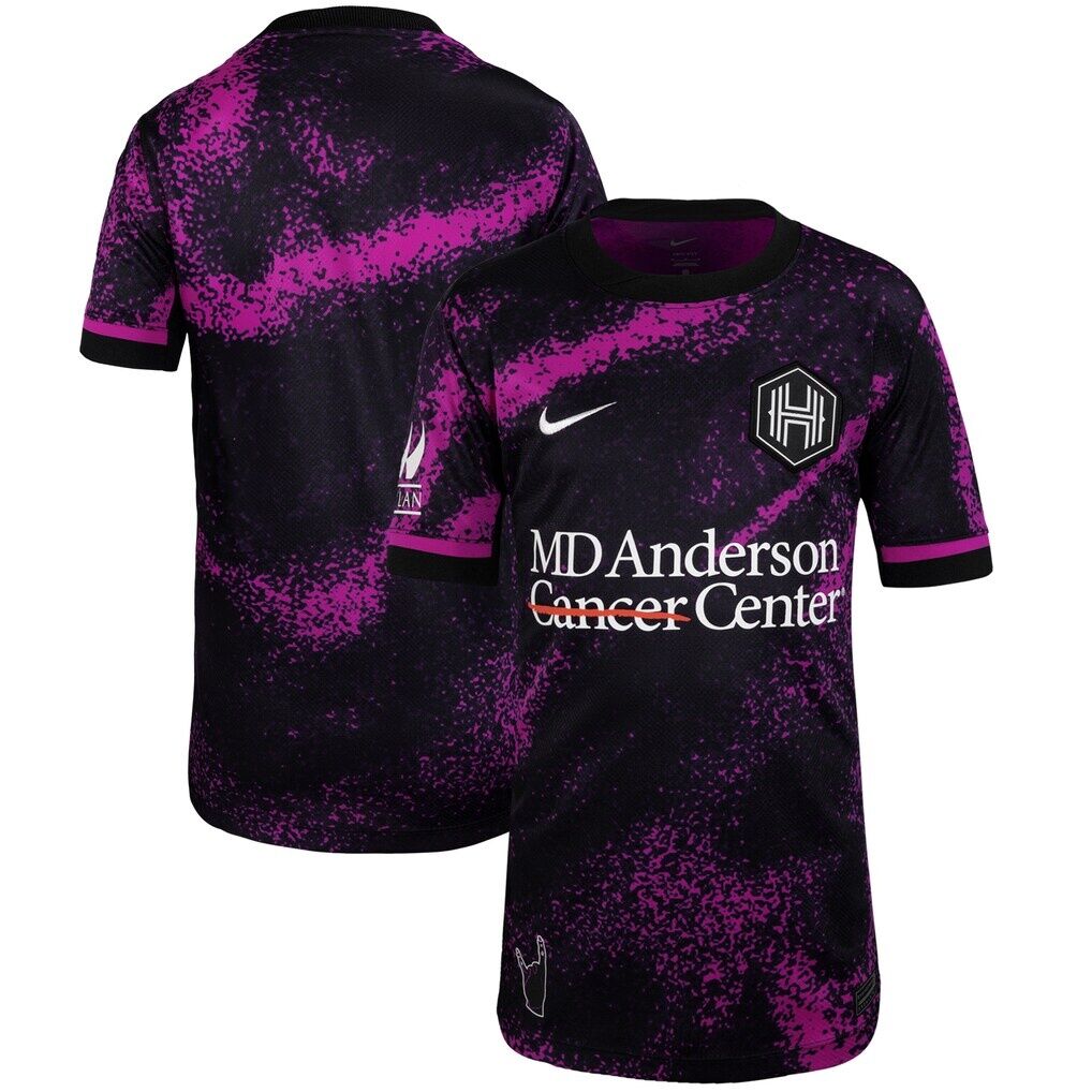 Houston Dash Nike Youth 2025 The Cosmic Storm Kit Stadium Replica Jersey - Black/Purple