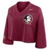 Florida State Seminoles Nike Women's Cropped Mesh Dri-FIT Fashion Jersey - - Alt1