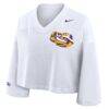 LSU Tigers Nike Women's Cropped Mesh Dri-FIT Fashion Jersey - White - Alt1