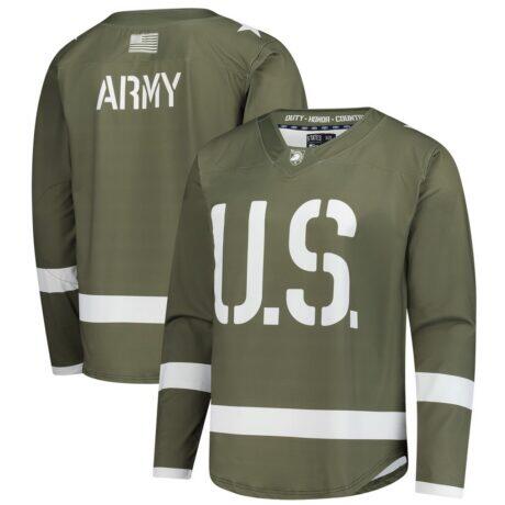 Army Black Knights Replica Hockey Jersey - Olive - Front View