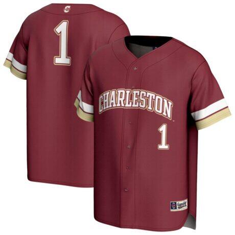 #1 Charleston Cougars GameDay Greats Unisex Lightweight Collegiate Baseball Fashion Jersey - - Front View