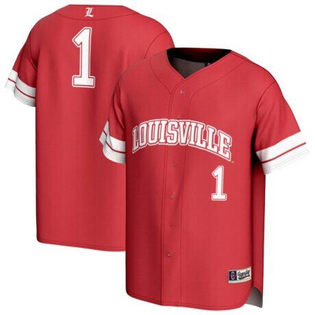 #1 Louisville Cardinals GameDay Greats Unisex Lightweight Collegiate Baseball Fashion Jersey - Red - Front View