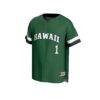 #1 Hawaii Rainbow Warriors GameDay Greats Unisex Lightweight Collegiate Baseball Fashion Jersey - Green - Side View