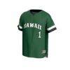 #1 Hawaii Rainbow Warriors GameDay Greats Youth Lightweight Collegiate Baseball Fashion Jersey - Green - Side View
