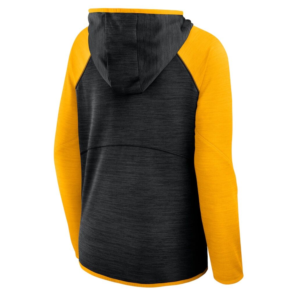 Pittsburgh Steelers Fashion7 Women's Redzone End Around Pass Raglan Full-Zip Hoodie - Black/Gold