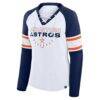 Houston Astros Fashion7 Women's Blitz Package Raglan Lace-Up V-Neck Long Sleeve T-Shirt - - Side View