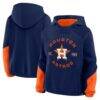 Houston Astros Fashion7 Women's Oversized Time to Win Pullover Hoodie - Navy - Front View