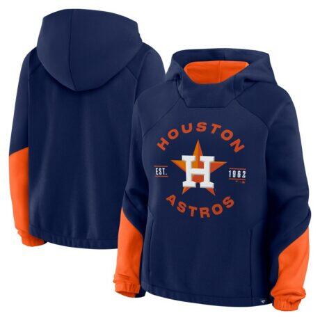 Houston Astros Fashion7 Women's Oversized Time to Win Pullover Hoodie - Navy - Front View