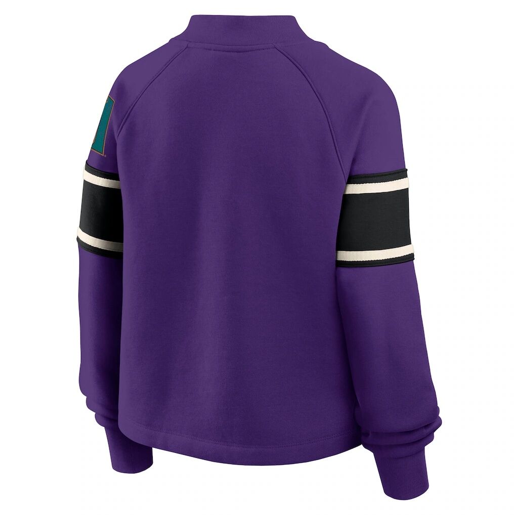 Arizona Diamondbacks Fashion7 Women's Oversized Toss Sweep Raglan Pullover Sweatshirt