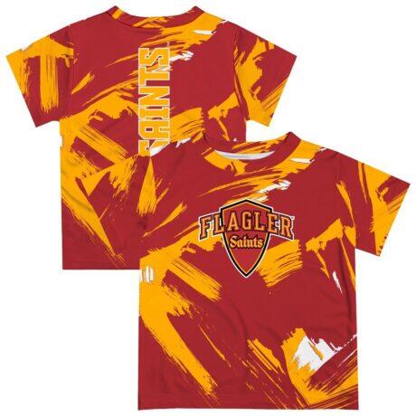 Flagler Saints Vive La Fete Newborn & Infant Paint Brush T-Shirt - Crimson - Front View