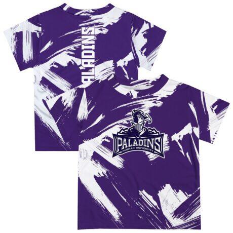 Furman Paladins Vive La Fete Toddler Paint Brush T-Shirt - Purple - Front View