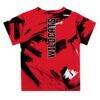 Davidson Wildcats Vive La Fete Toddler Paint Brush T-Shirt - Red - Detail View