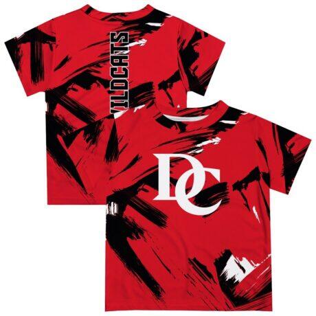 Davidson Wildcats Vive La Fete Toddler Paint Brush T-Shirt - Red - Front View