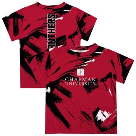 Chapman Panthers Vive La Fete Youth Paint Brush T-Shirt - Red - Front View