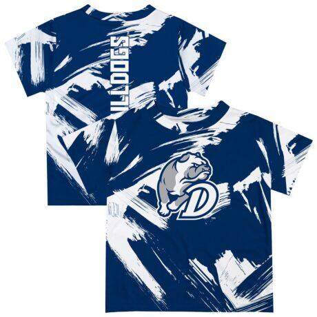 Drake Bulldogs Vive La Fete Youth Paint Brush T-Shirt - Blue - Front View