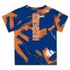 Houston Christian Huskies Vive La Fete Youth Paint Brush T-Shirt - Blue - Detail View