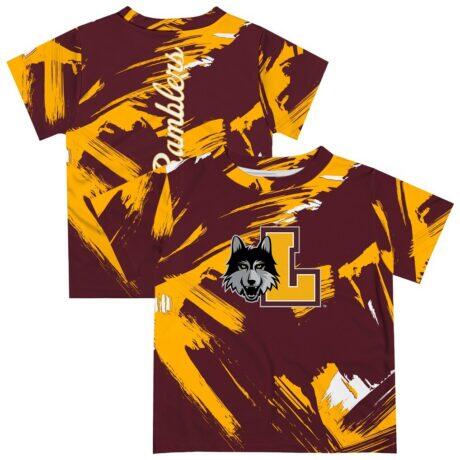 Loyola Chicago Ramblers Vive La Fete Youth Paint Brush T-Shirt - - Front View
