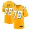 Joe Alt Los Angeles Chargers Nike Alternate Charger Power Game Player Jersey - Gold - Front View