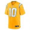 Justin Herbert Los Angeles Chargers Nike Alternate Charger Power Game Player Jersey - Gold - Front View