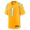 Quentin Johnston Los Angeles Chargers Nike Alternate Charger Power Game Player Jersey - Gold - Alt1