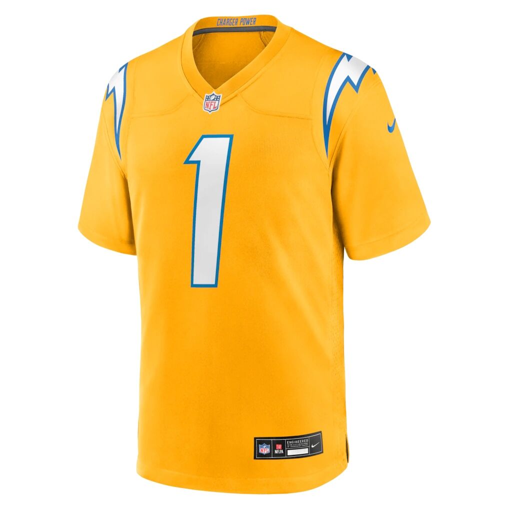 Quentin Johnston Los Angeles Chargers Nike Alternate Charger Power Game Player Jersey