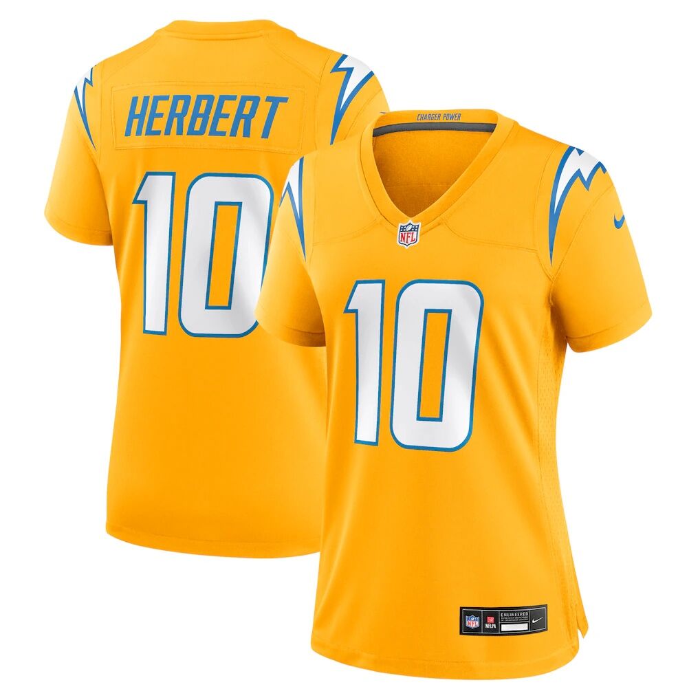 Justin Herbert Los Angeles Chargers Nike Women's Alternate Charger Power Game Jersey