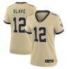 Chris Olave New Orleans Saints Nike Women's Gameday Golds Alternate Game Player Jersey - Gold - Front View