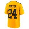 Joey Porter Jr. Pittsburgh Steelers Nike Alternate 1933 Throwback Game Jersey - Gold - Detail View