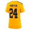Joey Porter Jr. Pittsburgh Steelers Nike Women's Alternate 1933 Throwback Game Jersey - Gold - Detail View