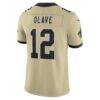 Chris Olave New Orleans Saints Nike Gameday Golds Alternate Vapor F.U.S.E. Limited Jersey - Gold - Detail View