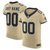 New Orleans Saints Nike Alternate Vapor F.U.S.E. Elite Custom Jersey - Gold - Front View