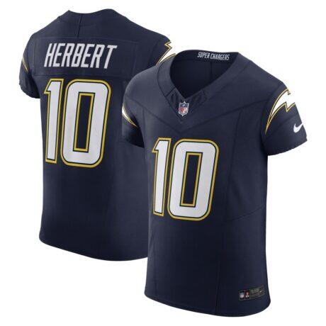 Justin Herbert Los Angeles Chargers Nike Alternate Vapor F.U.S.E. Elite Jersey - Navy - Front View