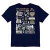 Akron Zips Vive La Fete Youth Impressions Artwork T-Shirt - Navy - Detail View