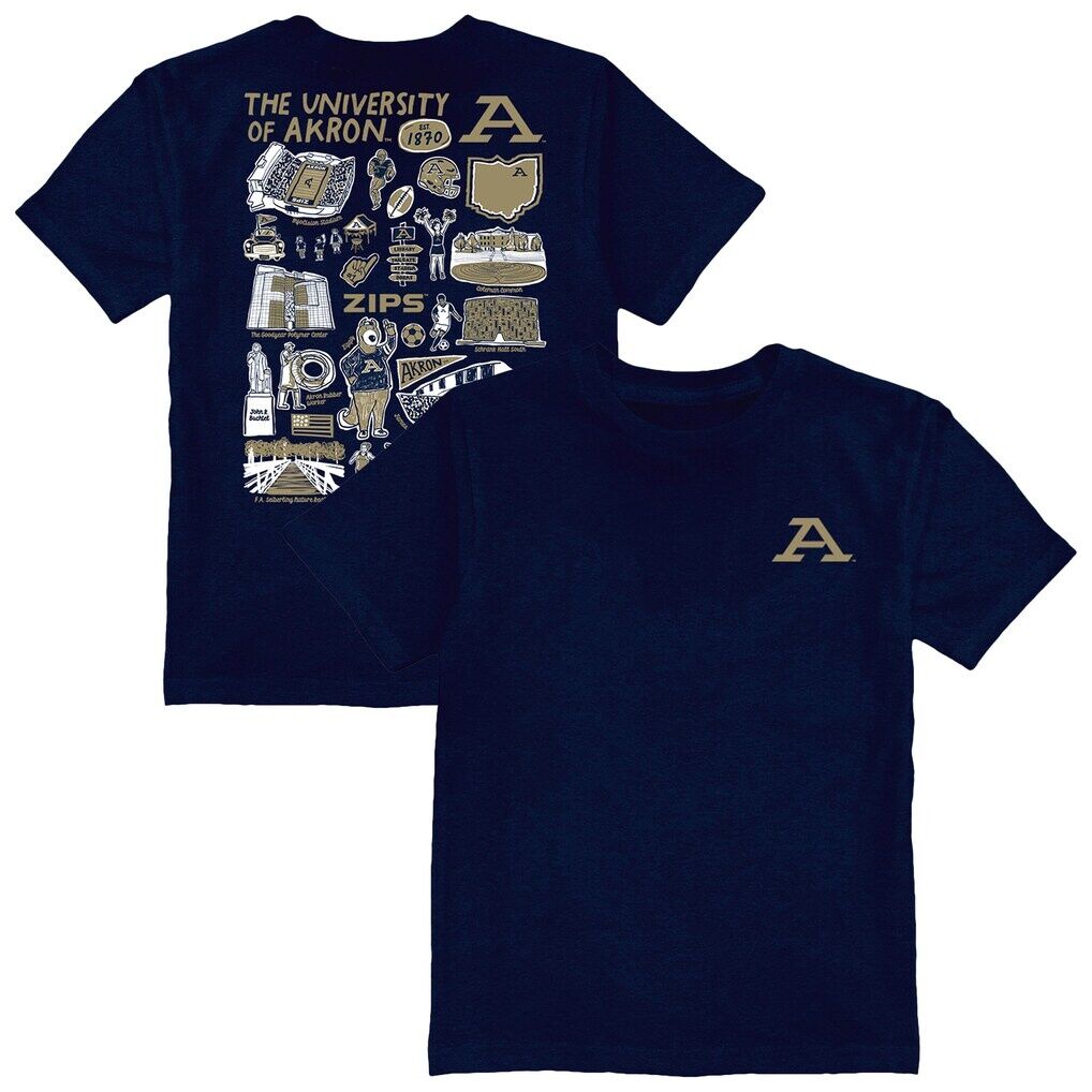 Akron Zips Vive La Fete Youth Impressions Artwork T-Shirt