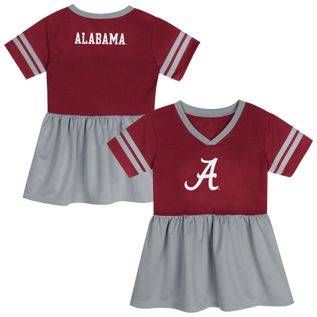 Alabama Crimson Tide Outerstuff Girls Preschool Stadium Lights Fashion Jersey Dress - Crimson/Grey