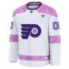 Philadelphia Flyers Fashion7 2024 Hockey Fights Cancer Custom Practice Jersey - White - Side View