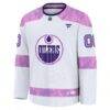Edmonton Oilers Fashion7 2024 Hockey Fights Cancer Custom Practice Jersey - White - Side View