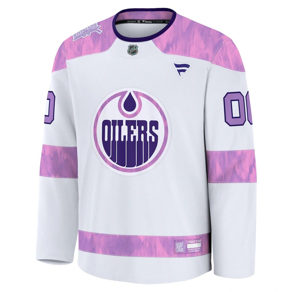 Edmonton Oilers Fashion7 2024 Hockey Fights Cancer Custom Practice Jersey