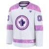Winnipeg Jets Fashion7 2024 Hockey Fights Cancer Custom Practice Jersey - White - Side View